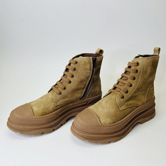 Hee Women’s Leather Lace-Up Boots US 9.5-10 Tan Mushroom‎ - Picture 4 of 8